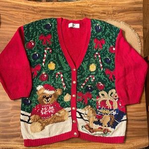Vintage Christmas Sweater Cardigan